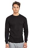 Men's Classic Waffle-Knit Heavy Thermal Top (M, Black)