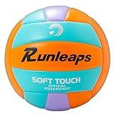 Runleaps Beach Volleyball Official Size 5 Soft Waterproof Volleyball Sand Sports PU Ball for Indoor, Outdoor, Pool, Gym, Training