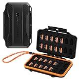 K&F Concept 28 Slot SD Card Case, Water-Resistant Anti-Shock/Dust SD/TF Card Holder/Organizer