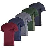 5 Pack: Boys Girls Active Athletic Quick Dry Dri Fit Short Sleeve T-Shirts Crew Neck Tops Teen Gym Undershirts Tees Youth Basketball Clothes Moisture Wicking Tshirt-Set 8,XL (16-18)