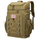 Maelstrom Backpack Cooler,Soft Lightweight Leakproof Tactical Cooler Backpack,50 Can Insulated Cooler Bag,Keeps 50 Cans Hot/Cold for Up to 16 Hours,Waterproof Lunch Bag for Men Women-Khaki
