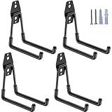 HUPBIPY Heavy Duty Garage Hooks 4 Pack, 5.1 inch Medium U Shaped Hanger, Wall Mounted Storage System, Power and Garden Tool Organizer, for Hanging Ladders, Hose, Bulk Items and More