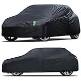Car Cover Waterproof All Weather Full Exterior Covers w/Zipper, Size A1 Universal Fit for Nissan Versa, Kia Rio, Hyundai Accent, Audi TT, Porsche 718/Boxster/Cayman, BMW Z4, etc(UP to 177 inch)