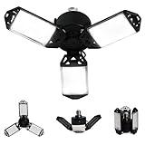 LED Garage Light, 80W 8000 Lumen Ceiling Lights with 3 Adjustable Panels, 6500K Daylight Light Bulb Fixture LED Lights for Garage, Workshop