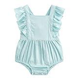 Simplee kids Baby Girls Handmade Solid Color Romper for Spring Newborn Infant Baby Outfit Jumpsuit Bodysuit