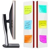 FaitAtten 2-Pack Frameless Monitor Sticky Note Boards - Screen Memo Board for Edgeless Monitors, Decorative Computer Transparent Side Panels, Home Office Computer Memo Holder