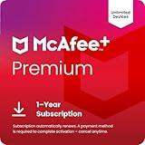 McAfee+ Premium Individual Unlimited Devices 2025 | Cybersecurity Software Includes Antivirus, Secure VPN, Scam Protection, Identity Monitoring | 1-Year Subscription with Auto-Renewal | Download