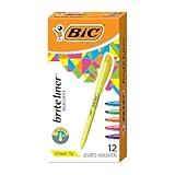 BIC Brite Liner Highlighters, Chisel Tip, 12-Count Pack of Highlighters Assorted Colors, Ideal Highlighter Set for Organizing and Coloring