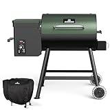 Wood Pellet Grill & Smoker 8-in-1 Pellet Grill with Automatic Temperature Control, & Rain Cover 456 Sq. in Area for Backyard Camping Outdoor