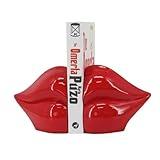 ZXFINTV Red Lips Decorated Bookends，Set of 2 Heavy Decorative Book Stoppers，Unique Resin Decoration，Creative Desktop Red Decor for Study Room Hotel Office Shelves