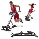 Sunny Health & Fitness Hyperextension Roman Chair with Dip Station - SF-BH620062, Black
