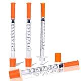 1ml/cc 30G 1/2 Inch Syringes, U-100 Scientific Lab Syringe, Individual Wrapped, 25 Pack