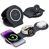 3 in 1 Charging Station for Apple Multiple Devices, Foldable Travel Wireless Charger 18W for iPhone 16 15 14 13 Pro Max Plus &Apple Watch Series/Airpods