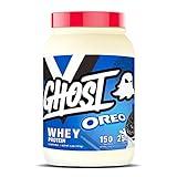 GHOST Whey Protein Powder, Oreo - 2.2 LB Tub, 25G of Protein - Cookies & Cream Flavored Isolate, Concentrate & Hydrolyzed Whey Protein Blend - Post Workout Shakes