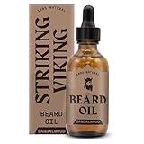 Striking Viking Scented Beard Oil Conditioner for Men - Natural Organic Formula with Tea Tree, Argan and Jojoba Oils - Softens, Smooths, and Strengthens Beard Growth (2 Fl Oz (Pack of 1), Sandalwood)