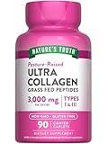 Nature's Truth Collagen Peptides | 90 Caplets | Type 1 and 3 with Vitamin C | Grass Fed, Non-GMO and Gluten Free Pill Supplement