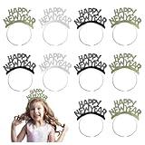 12pcs New Year's Headbands and Hats - NYE Crown, Happy New Year Headband, Party Hats, Eve Party Headbands, Tiara, Accessories for Kids Adults