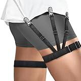 Upgrade Elastic Shirt Stays with Non-Slip Garters - Men's Police Military Shirt Holders, Tucked In