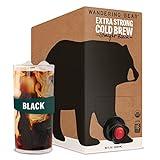 Wandering Bear Straight Black Organic Cold Brew Coffee On Tap, Iced Coffee, 96 fl oz - Extra Strong, Smooth, Unsweetened, Shelf-Stable, Ready to Drink, Cold Brewed Coffee, Cold Coffee