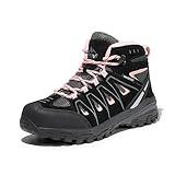 NORTIV 8 Womens Waterproof Hiking Boots Low Top Lightweight Outdoor Trekking Camping Trail Hiking Boots Size 7.5 M US SNHB211W, Black/Pink