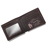 Personalized Engraved Leather Wallet for Dad from Daughter - Perfect for Birthday Fathers Day Thanksgiving Christmas - I Love You - Mens Custom Bifold Wallets for Him with Romatic Message