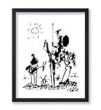 Poster Master Vintage Picasso Poster - Retro Don Quixote Print - Sketch Wall Art - Abstract Art - Gift for Men & Women - Minimal Wall Decor for Living Room, Bedroom or Office - 8x10 UNFRAMED Wall Art