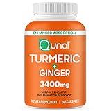 Qunol Turmeric Curcumin with Black Pepper & Ginger, 2400mg Turmeric Extract with 95% Curcuminoids, Extra Strength Supplement, Enhanced Absorption, Joint Support Supplement, 105 Count