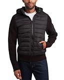 CANADA WEATHER GEAR Men's Quilted Sweater Vest - Water Resistant Full Zip Up Hooded Puffer Winter Jacket (Sizes: M-XXL), Size X-Large, Black