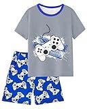 PASHOP Boys Summer Pajamas Short Sleeve Pajamas Shorts Set 2 Piece Gamer Summer Kids Pjs Sleepwear Sets Boys Pjs Size 12