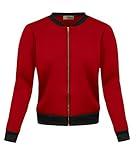 Hybrid & Company Womens Fashion Bomber Jacket KJK45122X 8750 RED 1X