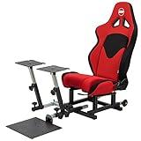 SimFab Modular Flight Simulator Pit For General, Civil and Commercial Aviation, MSFS Edition, Compatible With Logitech, Honeycomb, Turtle Beach, CH Products (Red)