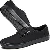 Non Slip Work Shoes for Men & Women Food Service, Unisex Black Casual Stain & Oil Slip Resistant Restaurant Server Sneakers, Comfortable Water Resistant Culinary Chef Kitchen Cook Shoes