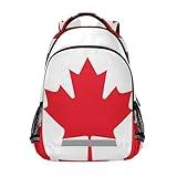 Vozoza Canada Canadian Flag Backpack for Girls Kids Boys School Bookbags,Student Laptop Backpack Carrying Bag Casual Lightweight Travel Sports Day Packs