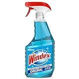 Windex Glass and Window Cleaner Spray Bottle, Bottle Made from 100% Recovered Coastal Plastic, Original Blue, 23 fl oz