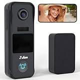 Zulino Doorbell Camera, 2K Wireless Video Doorbell with Chime, AI Motion Detection, QHD Live View & Night Vision, Support Cloud/SD Storage, Alexa & Google-Assistant, 2.4Ghz Wi-Fi (No 5Ghz Wi-Fi)