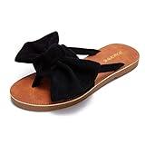 FISACE Womens Slip On Flip Flops Ring Toe Strappy Casual Summer Gladiator Flat Sandals