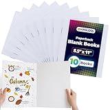 Hygloss Blank Books 8.5 x 11 Inches - 10 Pack - White Paperback for Drawing & Writing - Empty Books for Journaling, Sketching or Arts & Craft