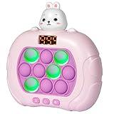 GAPER GO Quick Push Pop Game 6 Modes Games, Rabbit Fast Push Bubble Game, Console Pop Game, Fidget Toys Light up Pop Game, Handheld Puzzle Game Machine Gift for Kids & Teens (Rabbit)