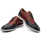 JITAI Men's Oxford Dress Shoes Lightweight Fashion Shoes with Wingtip Brogue & Lace-up Design, Color/01, 13 US