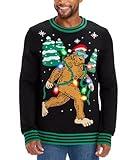 Tipsy Elves Light Up Ugly Christmas Sweaters for Men - Funny Holiday Pullover with LED Lights for Winter Gatherings - Men's Hilarious Black Lit Legend Christmas Sweater Size X-Large