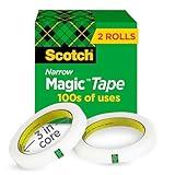 Scotch Magic Tape, Invisible, Home Office Supplies and Back to School Supplies for College and Classrooms, 2 Rolls