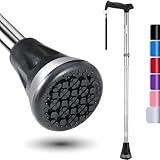 REHAND Walking Cane - Foldable, Adjustable, Collapsible Walking Canes for Men & Women, Pivot Tip, with Travel Bag | Walking Sticks for Seniors & Adults [Silver]