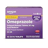 Amazon Basic Care Omeprazole Delayed Release Tablets 20 mg, Treats Frequent Heartburn, Acid Reducer, Heartburn Medicine, 42 Count (Pack of 1) (Packaging may vary)