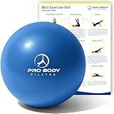 ProBody Pilates Small Exercise Ball - 9 Inch Workout Ball for Stability, Barre, Yoga, Core & Physical Therapy, Home Gym & Office Use (Blue)