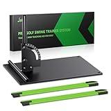 Jsikan Pro Golf Alignment Sticks System with Holder Angle Plate, Golf Trainer Aid Teaching Equipment for Aiming, Putting, Swing, Essentials Golf Gifts Accessories for Men and Women