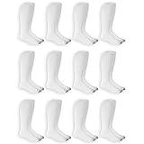 Fruit of the Loom Men's Dual Defense Tube Socks (12 Pack), White, Medium (6 - 12)