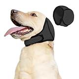 BAMY Swimming Waterproof Dog Ear Caps Calming Large Dog Ears Cover Shower Cap for Ear Protection for Bath for Grooming (Gray, L (Size L: Head Circumference 18"-24"))