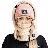 Senllen Balaclava Cold Weather Fleece Windproof Ski Mask Winter Breathable Thermal Face Mask Neck Warmer Scarf Helmet Hood for Men/Women Beige