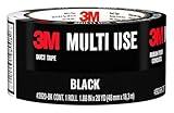 3M Multi-Use Colored Duct Tape, Black with Strong Adhesive and Water-Resistant Backing, Multi-Surface 3M Duct Tape for Indoor and Outdoor Use, 1.88 Inches x 20 Yards, 1 Roll