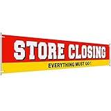 Large Store Closing Sign Banner Everything Must Go Advertising Banner Going out of Business Sign Store Closing Flag